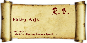Réthy Vajk névjegykártya